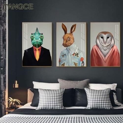 Unique Abstract Monsters Canvas Painting Nordic Bat Poster Print Fashion Wall Art Pictures for Living Room Bar HD Animal Posters