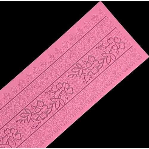 Minsunbak Flower silicone lace mold wedding cake decoraton tools Beautiful popular cake surround mould