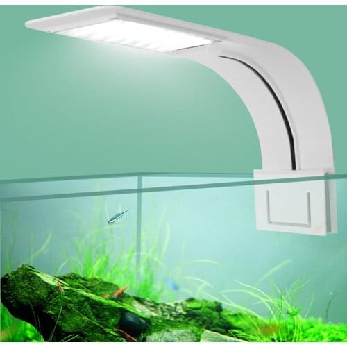Super Slim 10W LED Waterproof Aquarium Light Fish Tank Plant Grow Lighting Clip-On Lamp EU Plug Cable Fish Supplies