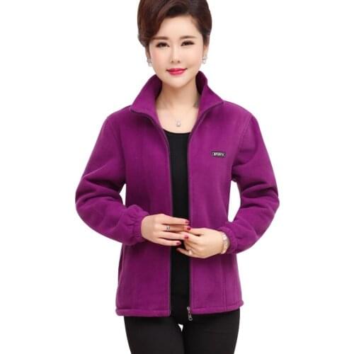 New Autumn Winter Fashion Plus Size Fleece Sweatshirt Women Casual Stand Collar Zip-up Coats Solid Slim Full Sleeve Jacket Mw406