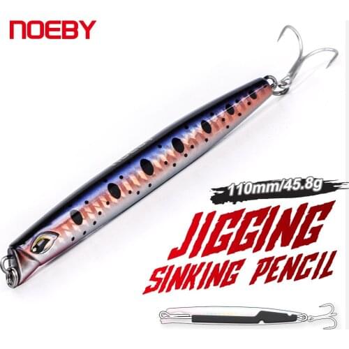 Noeby Sinking Pencil Fishing Lures 110mm 46g Stickbait Vertical Lead Jigging Lure Artificial Hard Bait for Sea Fishing Lure
