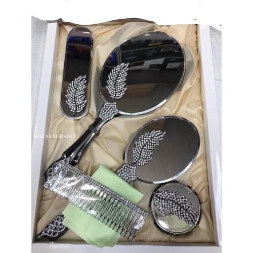 YOUR COMB SET TO ADD ELEGANCE TO YOUR STYLE WITH QUALITY COLOR Wedding Ring Luxury Mirror Comb Set, 5-piece weddinFREE SHİPPİNG