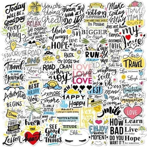 200 Pcs Inspirational Stickers for Water Bottle Waterproof Vinyl Stickers for Hydro Flask,Laptop,Students,Teachers