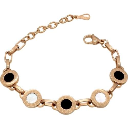 Gorgeous Gold Color White Shell Black Resin Charm Bracelet Wedding Party Beads Bracelets For Women Bridal Pulseras