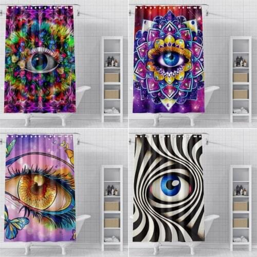 Watercolor Big Eye Pattern Shower Curtain 3D Print Waterproof Bathroom Curtain Shower Curtains For Bathroom Hooks Home Decor