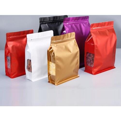 100pcs Color Stand Up Ziplock Bag Plastic Bag with Zipper Storage Bag for Travel Christmas Birthday Party Wed Gift Packing Bag