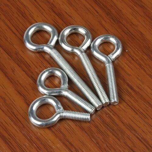 15pcs/lot M4*12/15*20/30/40 Zinc Plated Eye Bolt Eyelet Hook Screw Threaded Hardware