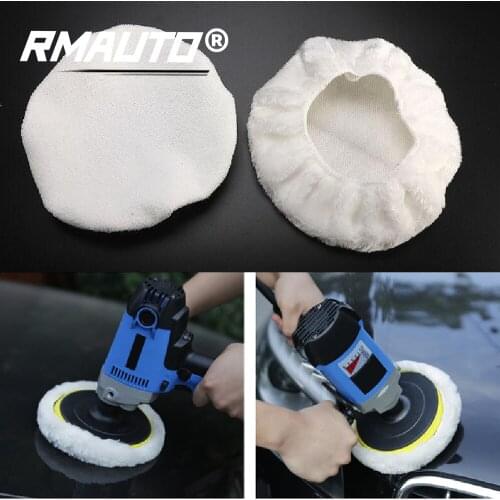 2Pcs Polishing Bonnet Buffer Pad Polishing Terry Cloth Woolen Fleece Pad Cover for 9/10 inch Waxing Polishing Car Paint Care