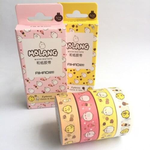 2 pcs/pack Creative Chubby Rabbit Pet Washi Tape Adhesive Tape DIY Scrapbooking Sticker Label Craft Masking Tape