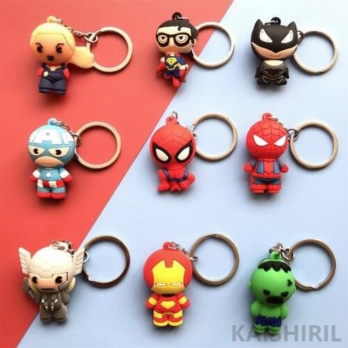 3D Cartoon Figure PVC Keychain Cute Key Chain Key Ring Kids Key Holder Trinket