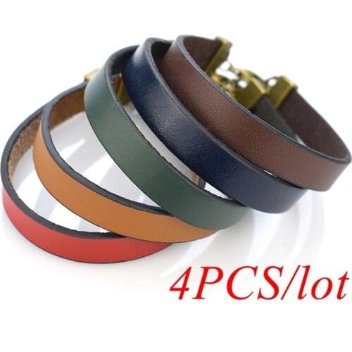 4pcs/ Lot Diy Bracelet Accessories Leather Wrap Bracelet Charms Blanks Jewelry Craft Supplies Wholesale