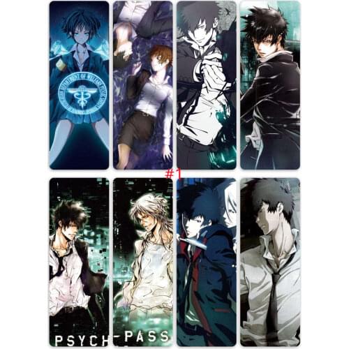 8pcs/set Psycho-Pass PVC Bookmarks Cards of Anime Kougami Shinya