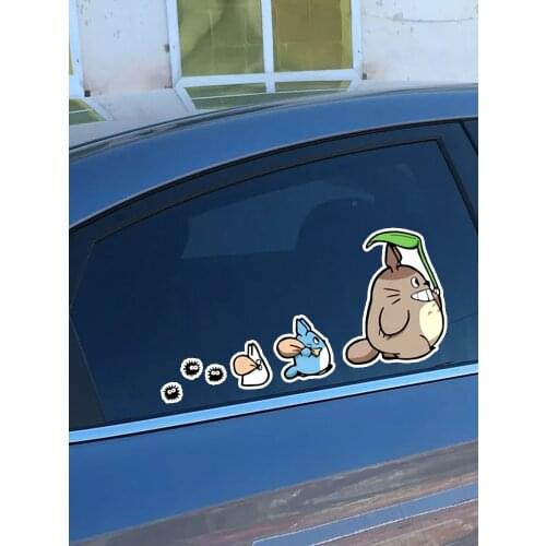A0356# 18cm/24cm Removable Decal Cartoon My Neighbor Totoro Car Sticker Waterproof on Bumper Rear Window Laptop