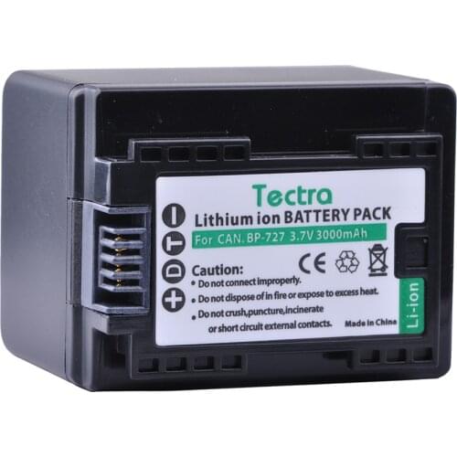 Tectra 1PC BP-727 BP 727 BP727 Battery for Canon VIXIA HF M50 M500 M56 M52 M60 R30 R300 R308 R506 DSLR Camera