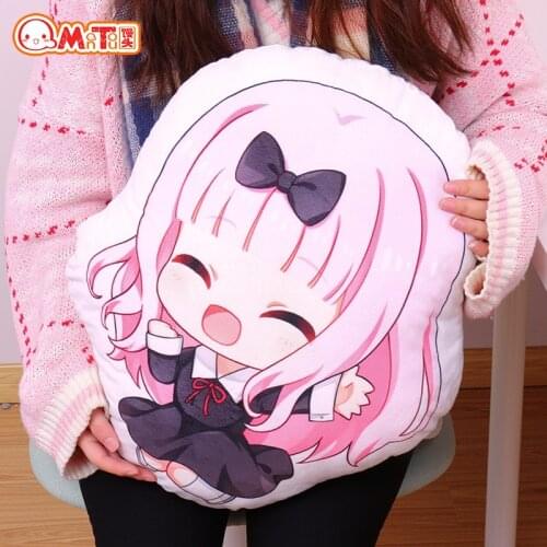 Anime 48CM Kaguya-sama: Love Is War Shinomiya Kaguya Fujiwara Chika Plush toy Q version double sided pillow Plush gift