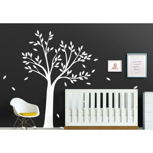 Large White Tree Wall Decal For Baby Room Nursery Bedroom Vinyl Wall Sticker Tree Home Decor Wallpaper Murals Stickers Art A174
