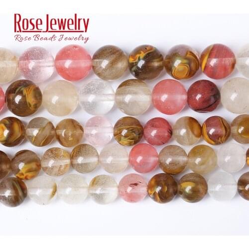 Fashion Natural Watermelon Tourmaline Stone 4/ 6/8/10/12 Mm Round Loose Beads 15" Inches for Jewelry Making Bracelet Wholesale