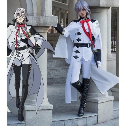 Owari no Seraph Seraph of the end Ferid Bathory Uniform Outfit + cosplay wigs Anime Cosplay Costumes Full Set