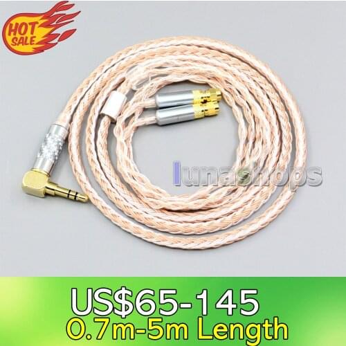 LN006403 3.5mm 2.5mm 4.4mm Balanced 16 Core OCC Silver Mixed Earphone Cable For HiFiMan HE400 HE5 HE6 HE300 HE560 HE4 HE500 HE6