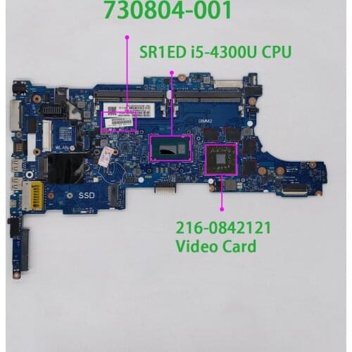 For HP EliteBook 840 850 G1 730804-001 730804-501 730804-601 w i5-4300U 6050A2559101-MB-A03 216-0842121 GPU Motherboard Tested