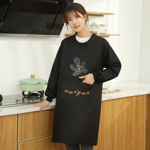 Korean style fashion apron long-sleeved household kitchen waterproof and oil-proof womens fashion cooking overalls work