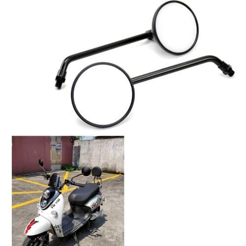 Motorcycle Universal Round Mirror Scooter E-Bike Cafe Racer Retro Rearview Mirrors Electrombile Back Side Mirror 10mm