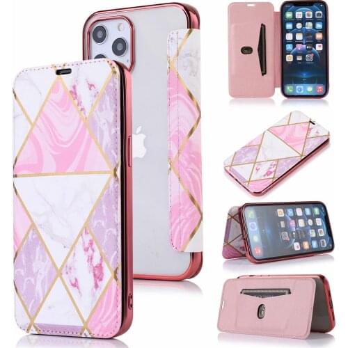 Marble Leather Flip Wallet Phone Case For iPhone 11 12 Pro Max 12 Mini XS MAX X XR 8 7 Plus SE 2020 Card Holder Stand Cover Case