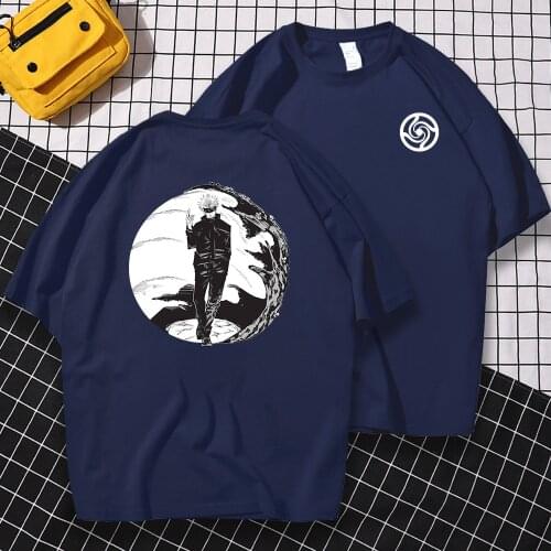 Summer 2021 Brand Short Sleeve Tops Gojo Jujutsu Kaisen Cool Print T-Shirt Men Hip Hop Funny Tee Shirts Japan Anime Tshirt Mens