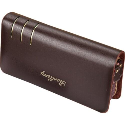 Baellerry Male Zipper Clutch Bag Men long Wallets Double Handle Coin Purses Letter Pattern Wallet Card Holder billetera hombre