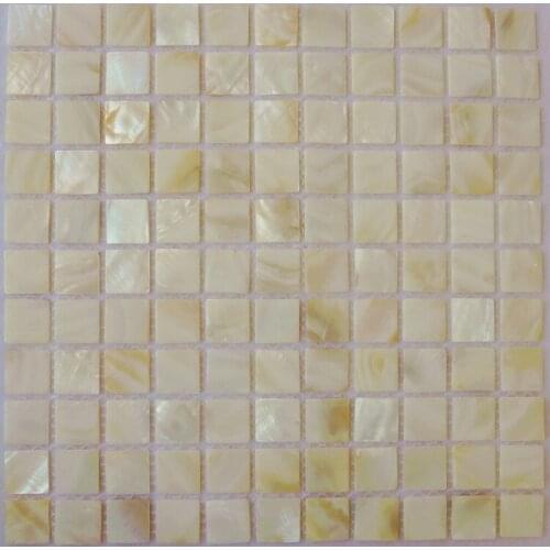 Natural cream color 25x25mm square white mother of pearl shell mosaic mesh backing bathroom shower kitchen backsplash fireplace