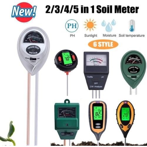 PH Soil Tester Soil Moisture Monitor Sunlight Temp Testers Acidity Alkali Test Tool Garden Plant Thermometer Hygrometer