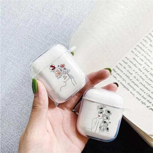 Clear Soft TPU Shell For Apple Airpods 1/2 Case Abstract lines Earphone Cover For airpods Pro 3 Bluetooth Headset Silicone Cases