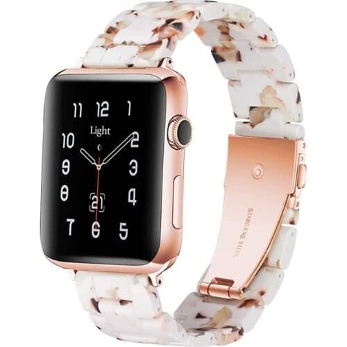 Resin Bracelet For Apple Watch SE Band Series 6 44mm 40mm Strap iWatch 5 4 Bracelet For Applewatch 3 42mm 38mm Watchbands