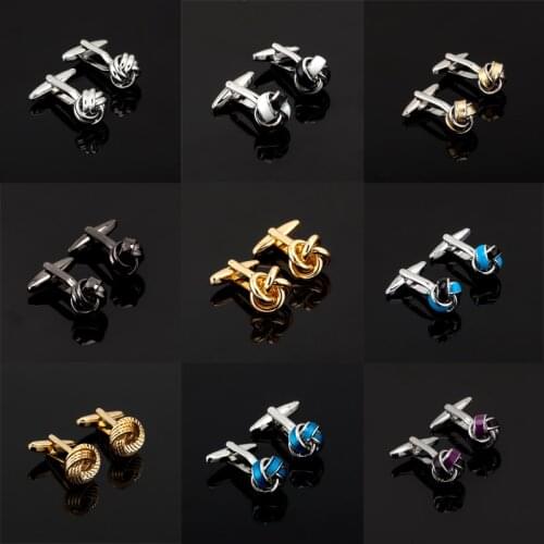 Luxury Fashion silvery gold Cufflinks for men fashion knot design top quality copper hotsale cuff links whoelsale&retail Jewelry