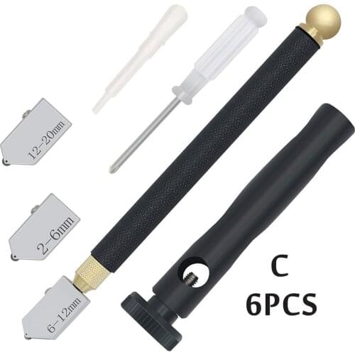 2-20mm Handheld Ceramic Tile Glass Cutter With 2 Blades Screwdriver Diamond Glass Cutting Tool Set For Glazier Crystal Mirror