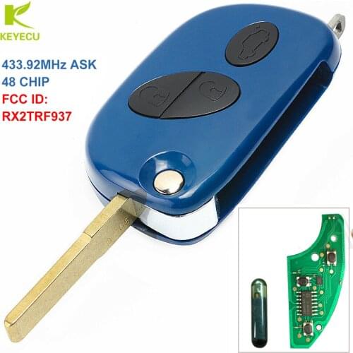 KEYECU Replacement Remote Flip Key Keyless Entry Remote 433MHz ID48 for Maserati Quattroporte GranTurismo Gran Turismo RX2TRF937