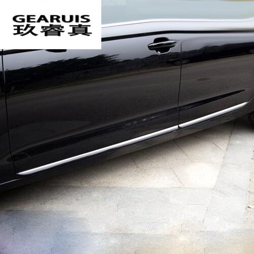 Car styling Auto Side Skirt stainless steel Sticker Cover Side Body Door Decoration Trim for Audi A6 C7 Auto Accessories