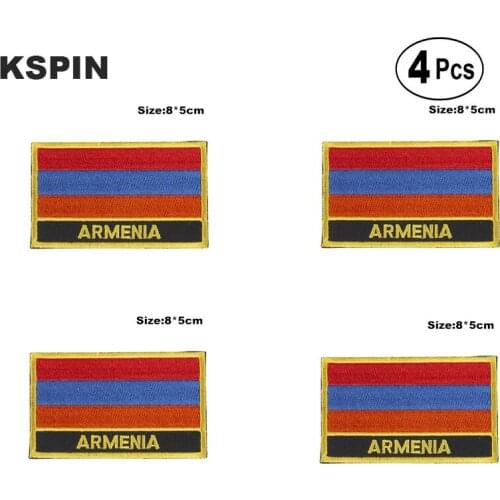 Armenia Rectangular Shape Flag Iron on Saw on Patches Embroidered Flag Patches National Flag Patches for Clothing