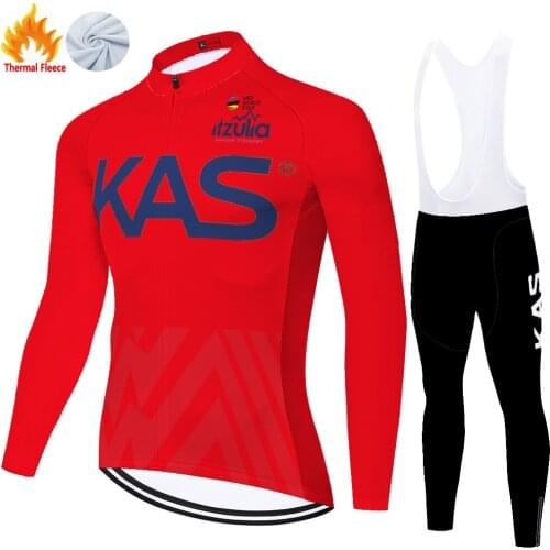 Kas Retro Winter Thermal Fleece Equipos Ropa Jersey Uniformes Ciclistas Equipamento De Ciclismo Maillot Ciclismo Hombre
