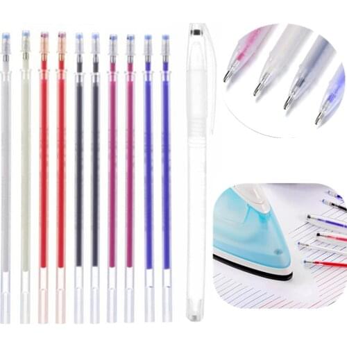 1set Heat Wrap Fade Out Marker Pens Refill High Temperature Disappearing Fabric Markers Pencil Sewing Drawing Lines Accessories