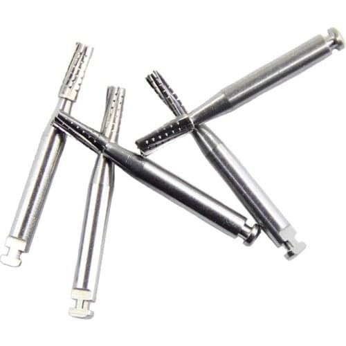 10pcs Tungsten Carbide Bur RA/CA Standard Cylinder Cross Cut head 1mm Taper Cross head 0.9mm Cutter Ball Plain Long 25mm