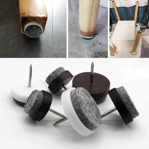 20pcs Chair Feet Pads Slides Pads Round Floor Protectors Tables Sliders Nail On Furniture Felt Pads for Hardwood Floors Couch