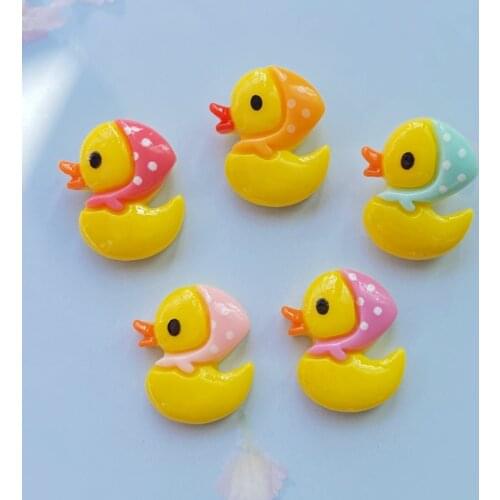 20pcs Resin Lovely mix Colorful mini duckling Flatback Cabochon stone scrapbook DIY Decor home figurine Crafts