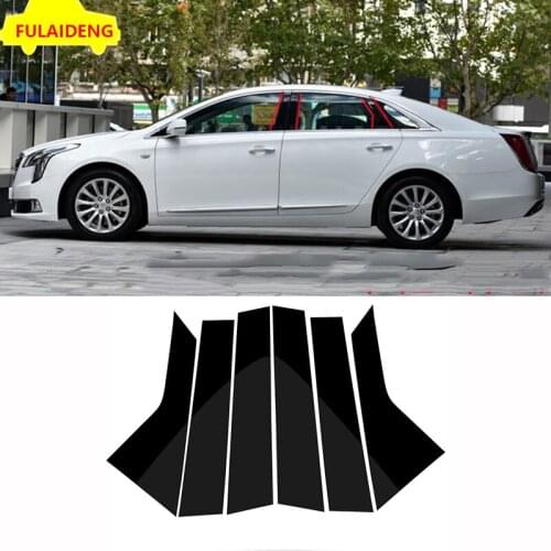 6pcs For Cadillac XTS 2013-2018 Black Door B,C Pillar Mirror Plate Molding decoration Stickers Car Styling Accessories