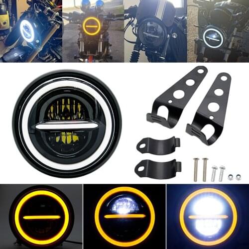 7.5 inch LED Motorcycle Headlight Universal 7.5" Round Head Light for Cafe Racer Bobber Honda Motorcycle Headlight