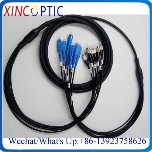 80M 8C,OM2 MM 50/125,8Cores LC/SC/FC/STUPC LSZH/TPU Multimode 8Fiber Armored Fiber Optic Patch Cord CPRI Black Cable Connector