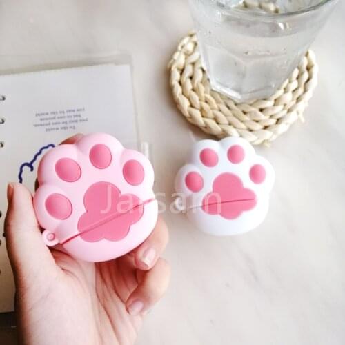 Cartoon Cute box Cat paw Wireless Headset case for Apple Airpods 1 2 Earphone soft Silicone Cover For Airpods Protective Cases