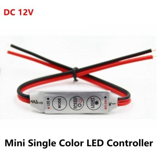 DC 12V 3*4A Mini Led Controller Dimmer Driver to Control Single Color Led Strip Light SMD 2835 3528 5050 5630 3014