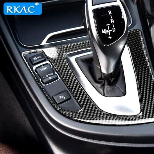 For bmw 3 series F30 F34 Carbon Fiber Car Center Control Gear Shift Panel Decorative Sticker Interior Trim For 320i Accessories