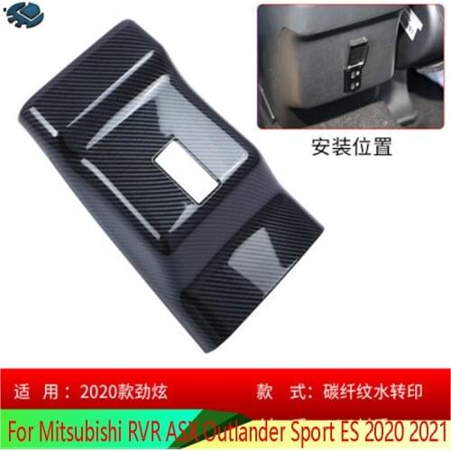 For Mitsubishi RVR ASX Outlander Sport ES 2020 2021 Carbon Fiber Style Plated Armrest Box Rear Air Vent Frame Trim Cover